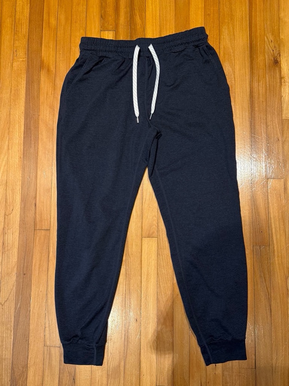 Vuori Black Track Joggers with White Drawstring